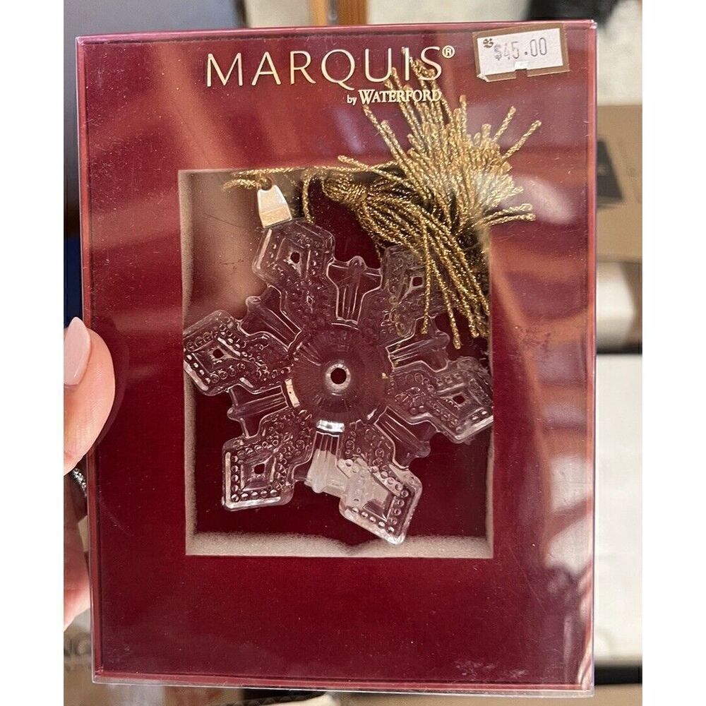 2010 Annual Snowflake Marquis by Waterford Crystal Ornament in Box